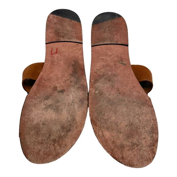 TRA MAD RKE Leather Brown and White Sandals Size 9 - Picture 7 of 10